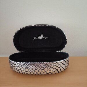 Joan Boyce Large Silver Snakeskin Hard Sunglasses Case - Protective & Chic